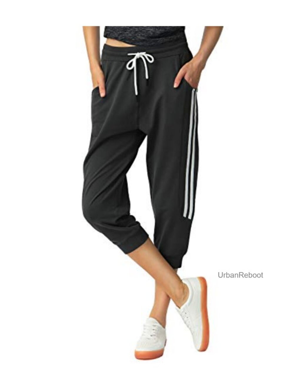Women's Capri Sweatpants 95% Cotton Athletic Joggers Lounge